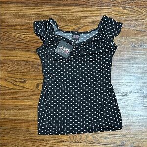 Retro Black and White Polka Dot Blouse